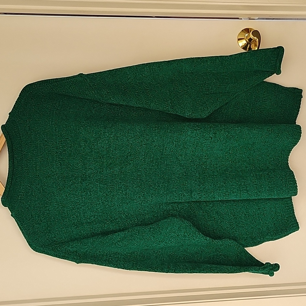 Diane Von Furstenberg Green Knit Sweater Acrylic New Long Sleeve Rolled Neck - Picture 9 of 14